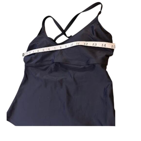 Prana Black Tankini Swim Top Women’s Size 36D / Medium Adjustable Straps - Picture 5 of 9